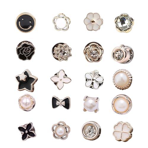 Spille a Bottone Decorative - Set da 20 Pezzi per Camicie, Giacche e Creazioni Fai Da Te