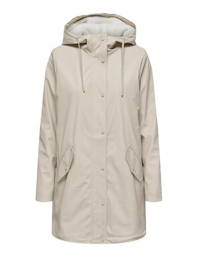 ONLY Onlsally Raincoat OTW Noos: Giacca Impermeabile da Donna - Farina d'Avena/Orsacchiotto Bianco