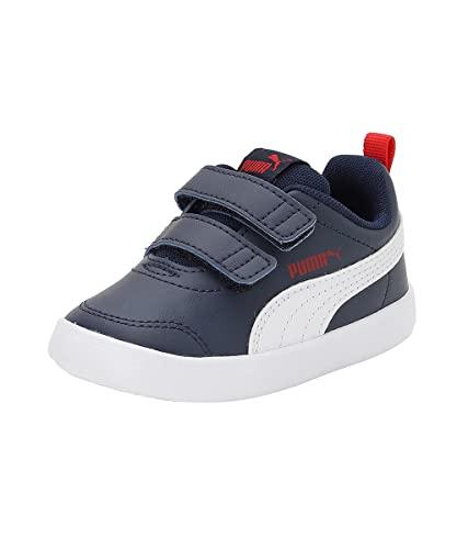 PUMA Courtflex V2 V Inf Scarpe da Ginnastica Unisex Bambini, Blu/Rosso