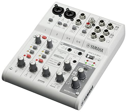 Yamaha AG06MK2 Mixer a 6 Canali per Streaming Live - Bianco