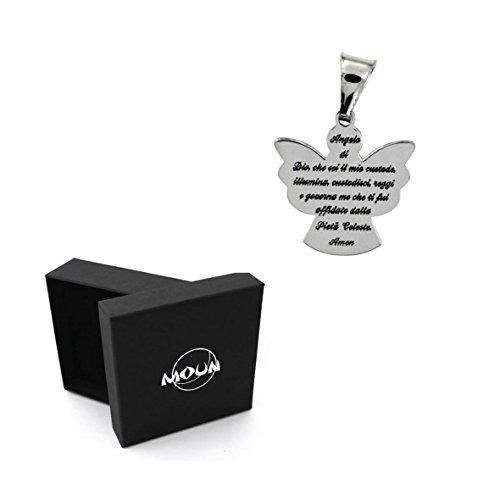 Pendente Angelo di Dio in Argento 925 Rodiato