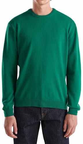 United Colors of Benetton Maglia Girocollo Lana Merino Uomo Verde Scuro