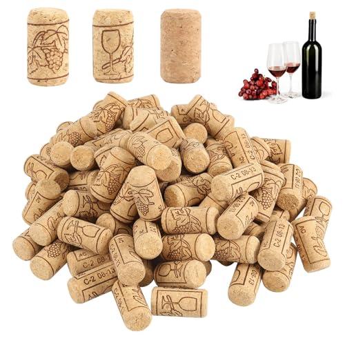 100 Tappi di Sughero Naturali per Vino, 2.2 x 4.4 cm, Ideali per Imbottigliare, Decorare e Creare