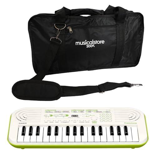 Casio SA-50 Mini Tastiera 32 Tasti con Borsa - Bianco/Verde Lime