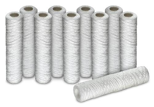 WK - Cartuccia Filtrante per Filtro Acqua in Filo Avvolto, 10 Pz, 10 Pollici, 50 Micron