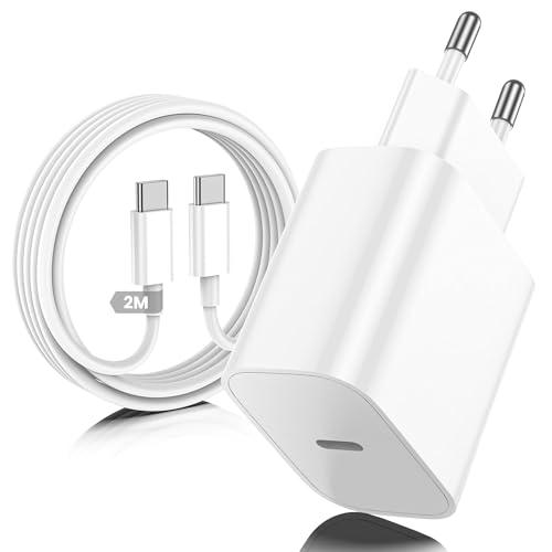 Caricabatterie Rapido 20W con Cavo USB-C a C 2M per iPhone e iPad