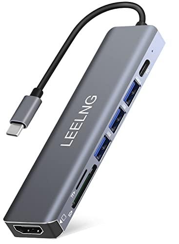 Hub USB C 7 in 1 con HDMI 4K, Lettore Schede SD/TF e Power Delivery 100W