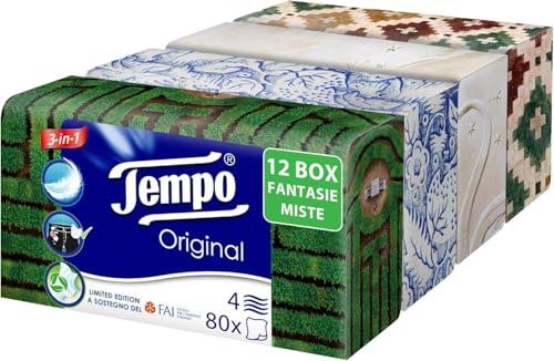 Tempo Fazzoletti Box Original - 4 Veli - 12 Confezioni da 80 Fazzoletti