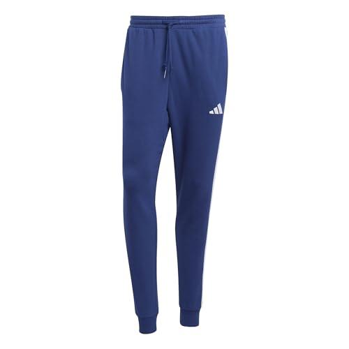 Adidas Essential 3-Stripes French Terry Pant - Pantaloni Sportivi Uomo, Blu Scuro/Bianco