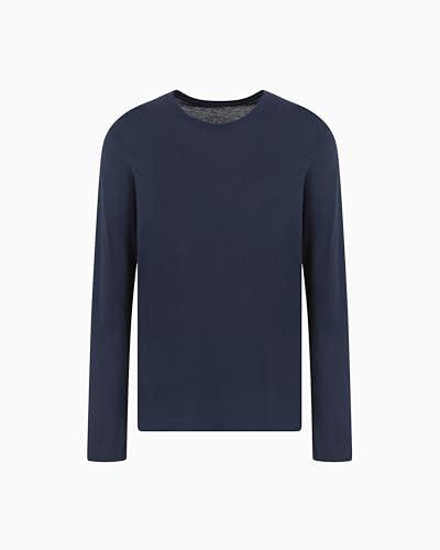 Armani Exchange Maglia a Maniche Lunghe Uomo Blu Navy