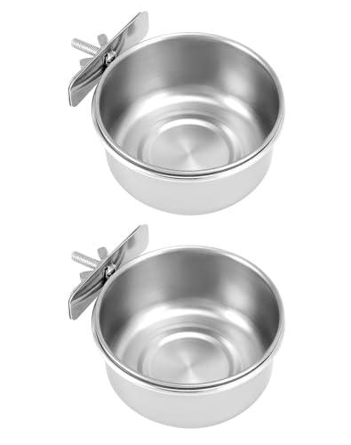 QWORK® Set di 2 Ciotole in Acciaio Inox per Uccelli e Piccoli Animali
