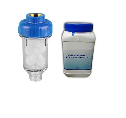 Filtro Anticalcare per Lavatrice con 10 Ricariche di Polifosfato