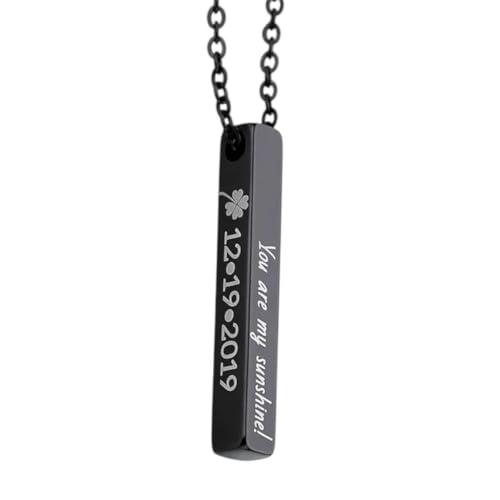 Collana Personalizzabile con Ciondolo Rettangolare in Acciaio Inossidabile