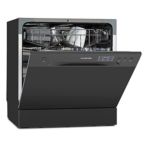Klarstein Lavastoviglie 8 Coperti, Libera Installazione Silenziosa, Mini da Tavolo Compatta, Acciaio Inox Antracite