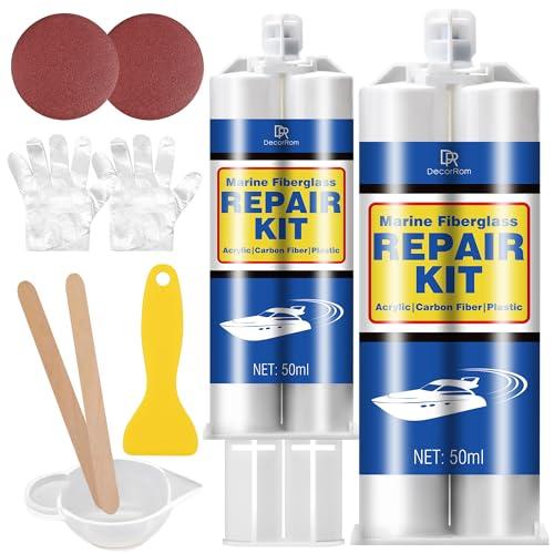 Set di riparazione in fibra di vetro, impermeabile, in gel, per barche, yacht, acrilico e lavandini in ceramica, per graffi, fori e crepe