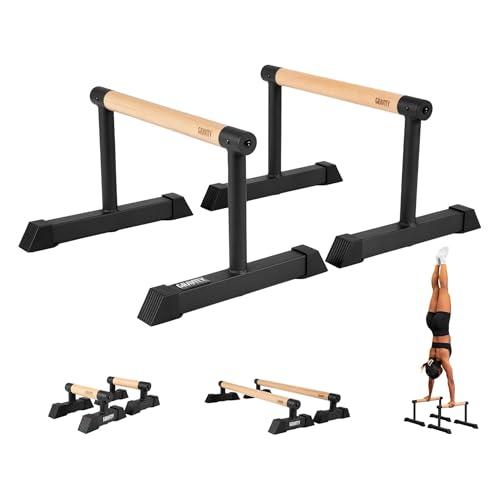Gravity Fitness Parallettes Medie con Manici in Legno Ibrido