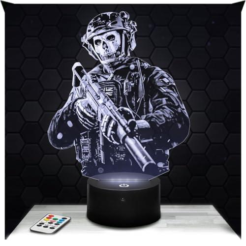 Lampada 3D Cod Mw2 Simon Ghost Riley