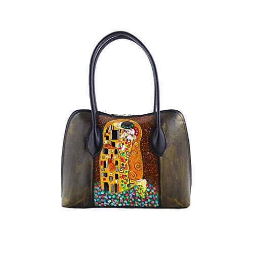 Borsa in pelle dipinta a mano - IL BACIO DI KLIMT
