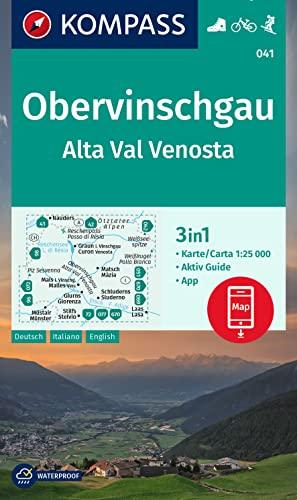 Carta escursionistica n. 041. Alta Val Venosta. Ediz. multilingue: 3in1 Wanderkarte mit Aktiv Guide inklusive Karte zur offline Verwendung in der KOMPASS-App. Fahrradfahren. Skitouren.