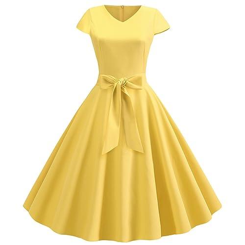 Abito vintage rockabilly anni '50 giallo