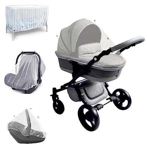 Zanzariera Universale 4 in 1 per Passeggino, Carrozzina e Culla Neonato