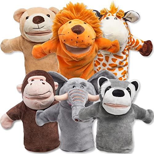 JOYIN Zoo Amici: Set di 6 Burattini di Animali da Mano