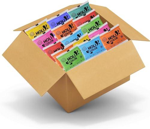 Holi Color Polvere - Pacco da 107 borse - 6 Colori Diversi