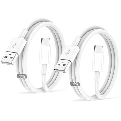 Cavo USB Type-C, Ricarica Rapida per iPhone, Samsung Galaxy e iPad - Set da 2 (1m + 2m)