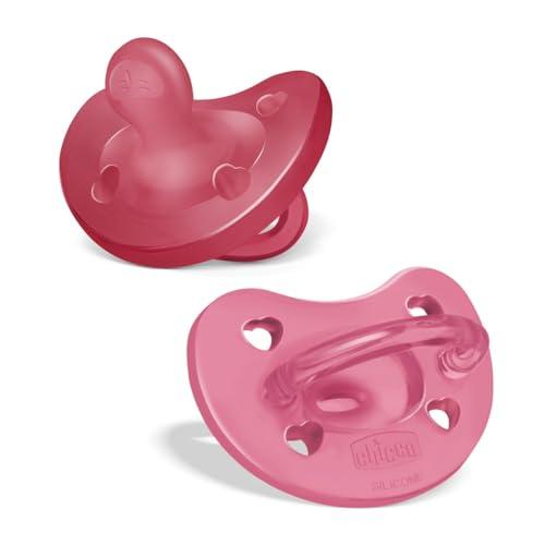 Chicco PhysioForma Ciuccio in Silicone 16 - 36 Mesi, Set di Gommotti Morbidi e Delicati, Supportano la Respirazione Fisiologica e Favoriscono il Corretto Sviluppo della Bocca, Rosa