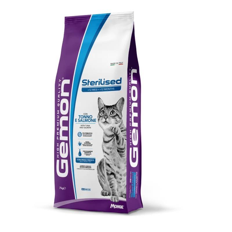 Monge Gemon Sterilised con Tonno e Salmone per Gatti Adulti Sterilizzati - 7 kg