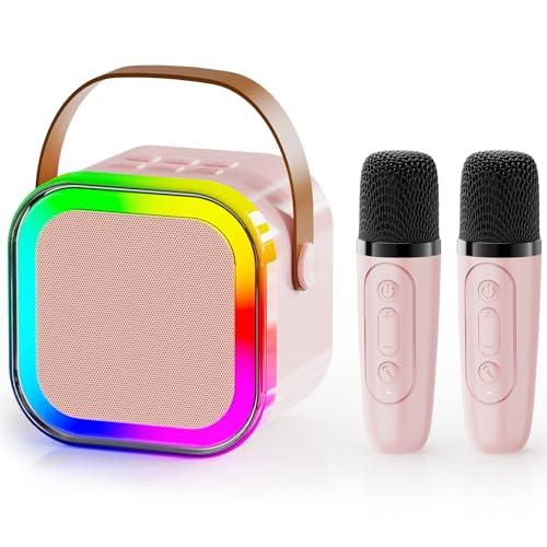 JYX Cassa Karaoke per Bambini e Adulti con 2 Microfoni Wireless e Luci LED