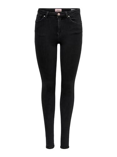ONLY Onlpower Mid Push Up SK BB Rea3659 Jeans Donna Nero