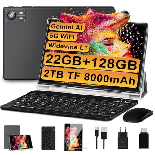 SUAAT Tablet Android 22GB RAM+128GB ROM 10 Pollici Nero