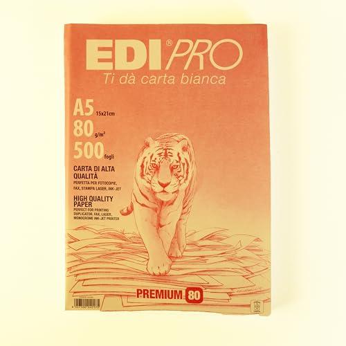 CARTA PER FOTOCOPIE A5 500 FG 80 GR EDIPRO PREMIUM