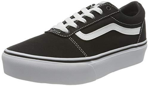 Vans Ward Platform, Scarpe da Ginnastica, Bambine e Ragazze, (Canvas) Black/White, 37 EU