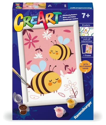Ravensburger - CreArt Serie E: Apette Felici, Dipingere con i Numeri, Kit Pittura Bambini, Cornice Inclusa