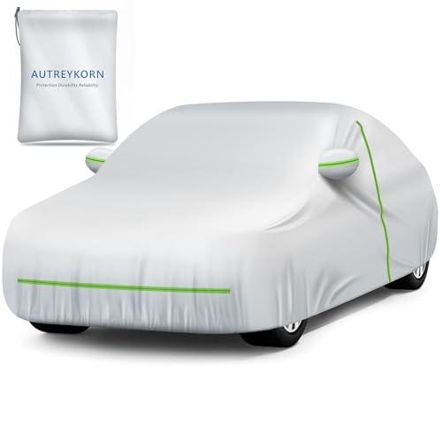 Autreykorn Telo Copriauto Impermeabile Anti UV Anti Vento e Antipolvere con Zip Laterale