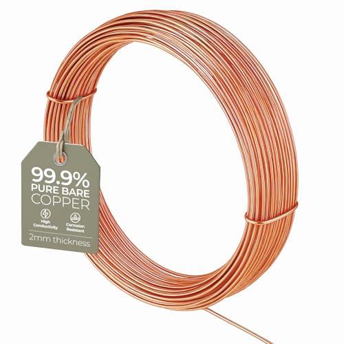 Filo di rame puro – 2 mm, Calibro 12, 5 metri