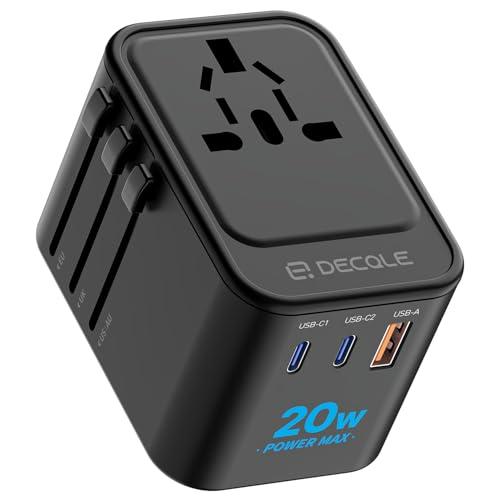 Adattatore di Viaggio Universale Decqle con USB-C e USB-A