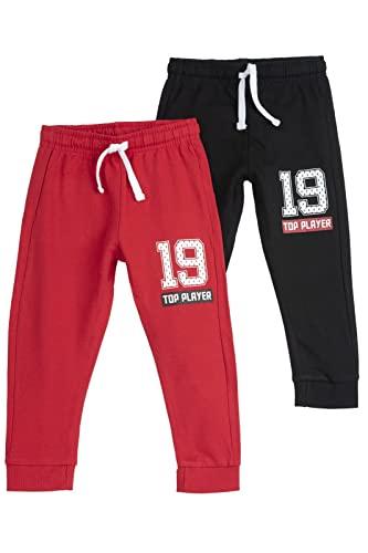 Chicco Set Pantaloni Lunghi in Felpa Rosso/Nero - 6 Anni