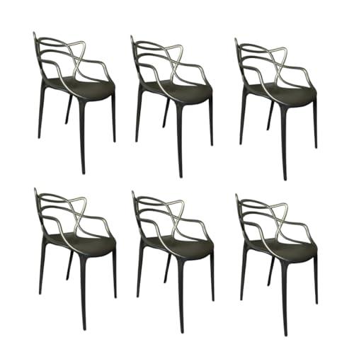 Set di 6 Sedie da Giardino Paluplus Twist Nere
