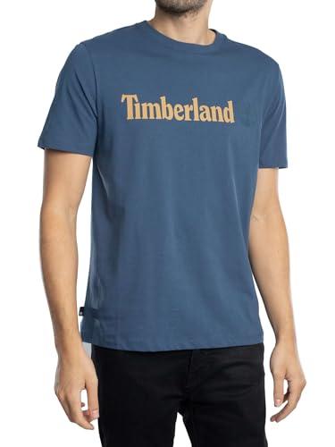 Timberland Uomo T-Shirt con Logo Lineare, Dark Blue, M