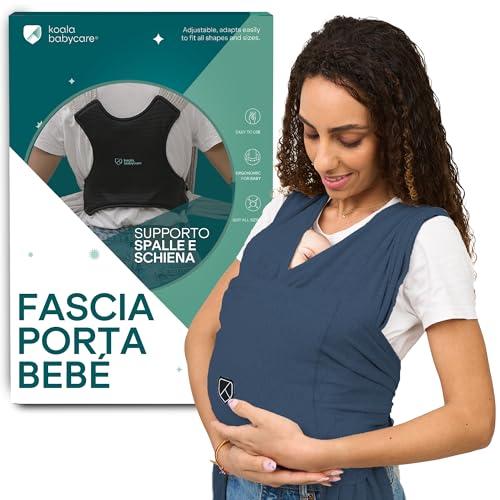 Koala Babycare Fascia Porta Bebè Neonato Facile da Indossare, Regolabile e Unisex - Marsupio Neonati Multiuso Adatto Fino a 9kg - Fascia Porta Bambino Antracite