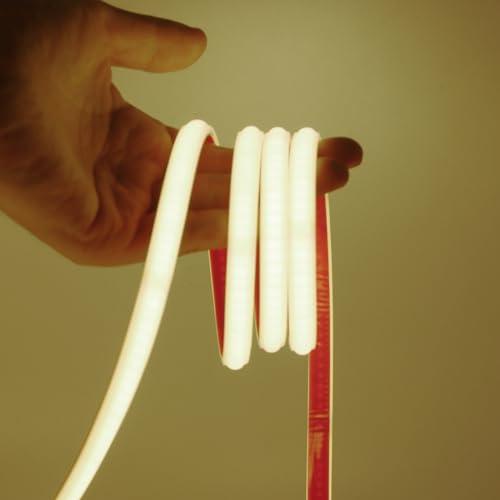 XUNATA Striscia LED COB 220V con Adesivo, Alta Luminosità 240 LED/m, IP65 Impermeabile, Taglio 10cm, Luce Flessibile con Alimentazione (Bianco Naturale)