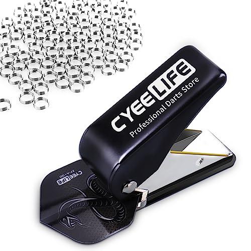 CyeeLife Perforatore per Freccette con 100 Anelli in Metallo