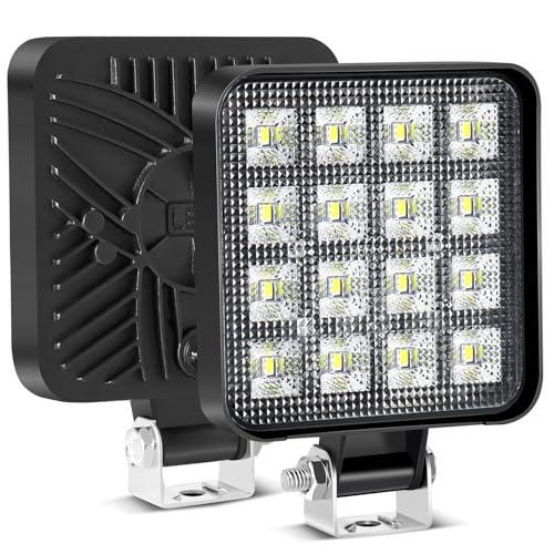 2PCS Faro da Lavoro LED 48W, Mini Fari LED Fuoristrada IP65