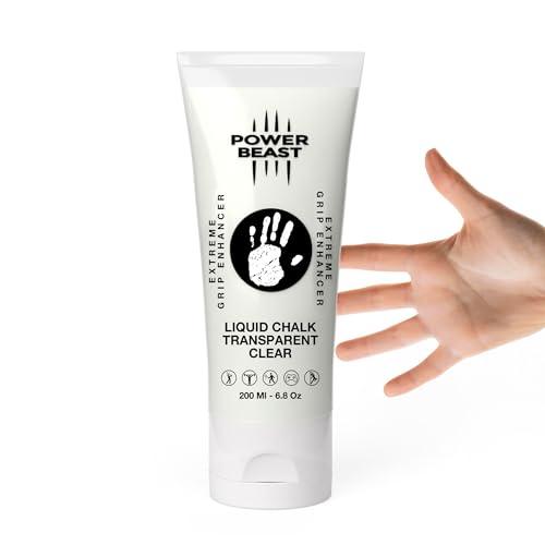 POWER BEAST Magnesite Liquida Trasparente, Climbing Chalk Clear, Liquid Chalk, Gesso Liquido Pulito, CrossTrain Grip, Calisthenics, Sollevamento Pesi, Arrampicata, PoleDance (200ML)