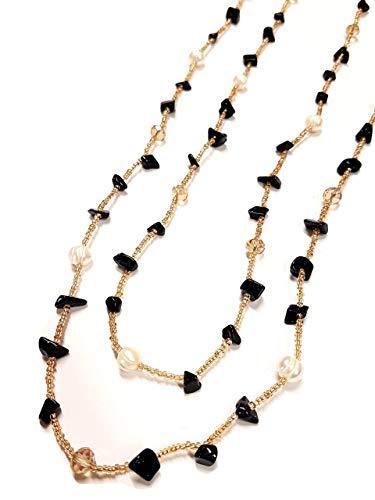Linea Italia Gioielli - Collana lunga con perle e pietre naturali