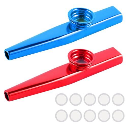 Kazoo in Metallo e Alluminio VAEIORP - Set da 2 con 10 Membrane