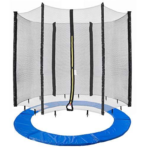 AREBOS Trampolino 244 cm con Rete di Sicurezza per 6 Pali - Blu/Nero